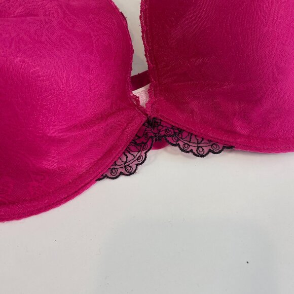 Lily of France Women’s Bra 36DD Red Lace Trim Underwire Adjustable Straps 216180 - Picture 2 of 7